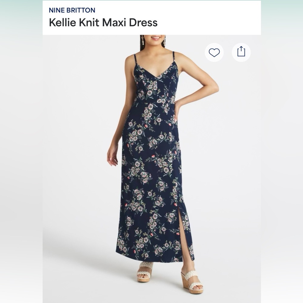 Nine Britton Navy Floral Maxi Dress